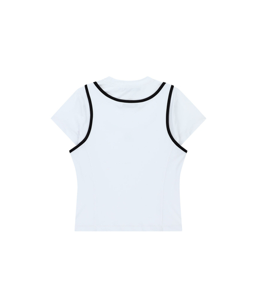 MEA（メア）の「LAYERED SLIM T-SHIRT [WHITE]（Tシャツ/カットソー・レディース・ホワイト・FREE）」の3枚目の写真