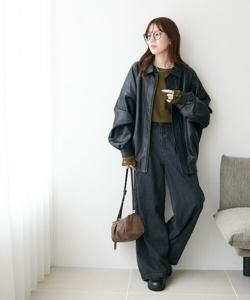 DISCOAT（ディスコート）の「リブ袖口ボタンロングスリーブ《WEB限定カラーあり》（Tシャツ/カットソー・レディース・グレー/ブラック/ライトグレー/ブラウン/ネイビー/レッド/アイボリー/モカ/カーキ・FREE）」の16枚目の写真