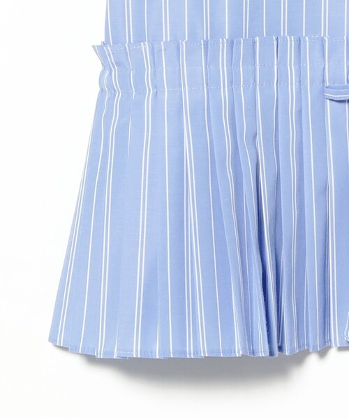 Ray BEAMS（レイビームス）の「【8/6 再値下げ】プリーツ キリカエ ハーフスリーブ シャツ   /26SS 洗える イージーケア  ペプラム ストライプ 夏 通勤 通学 デザイントップス（シャツ/ブラウス・レディース・ホワイト/サックスブルー/ブラック・ONE SIZE）」の7枚目の写真
