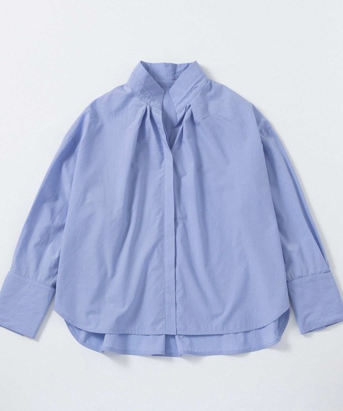 AJUGA.（アジュガ）の「サイドボタン付き スキッパーシャツ【セレモニー/オケージョン】（シャツ/ブラウス・レディース・オフホワイト/ライトブルー/ブラック・FREE）」の3枚目の写真