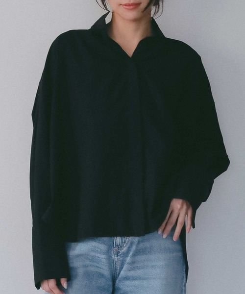 AJUGA.（アジュガ）の「サイドボタン付き スキッパーシャツ【セレモニー/オケージョン】（シャツ/ブラウス・レディース・オフホワイト/ライトブルー/ブラック・FREE）」の13枚目の写真