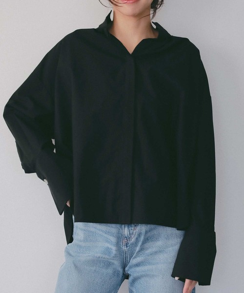 AJUGA.（アジュガ）の「サイドボタン付き スキッパーシャツ【セレモニー/オケージョン】（シャツ/ブラウス・レディース・オフホワイト/ライトブルー/ブラック・FREE）」の14枚目の写真