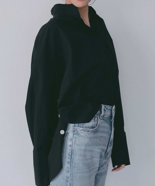 AJUGA.（アジュガ）の「サイドボタン付き スキッパーシャツ【セレモニー/オケージョン】（シャツ/ブラウス・レディース・オフホワイト/ライトブルー/ブラック・FREE）」の17枚目の写真