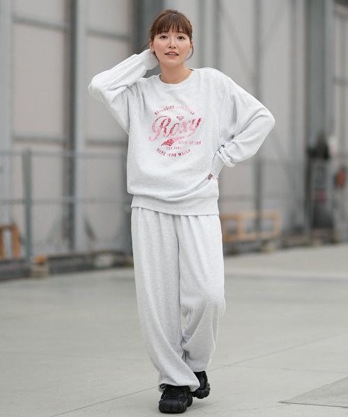 ROXY/ロキシー ロングパンツ スウェットパンツ ドローコード付き 裏毛