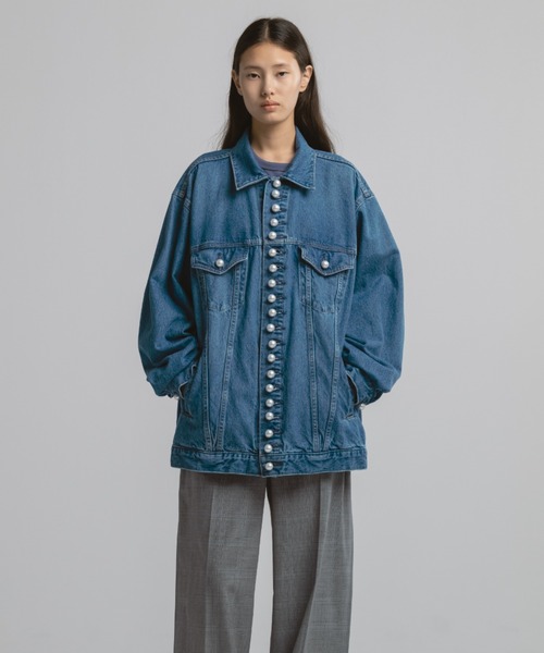 CINOH(チノ)の「PEARL DENIM JACKET(デニムジャケット・レディース・ブルー・36)」の8枚目の写真