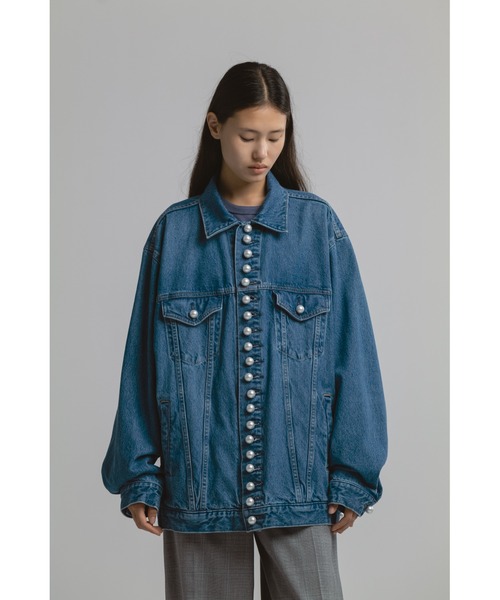 CINOH(チノ)の「PEARL DENIM JACKET(デニムジャケット・レディース・ブルー・36)」の2枚目の写真