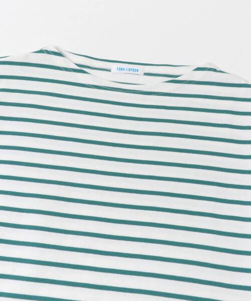 FORK&SPOON（フォークアンドスプーン）の「FORK&SPOON　ボートネックボーダー（Tシャツ/カットソー・レディース・グリーン系その他/ブルー系その他・2/1）」の4枚目の写真