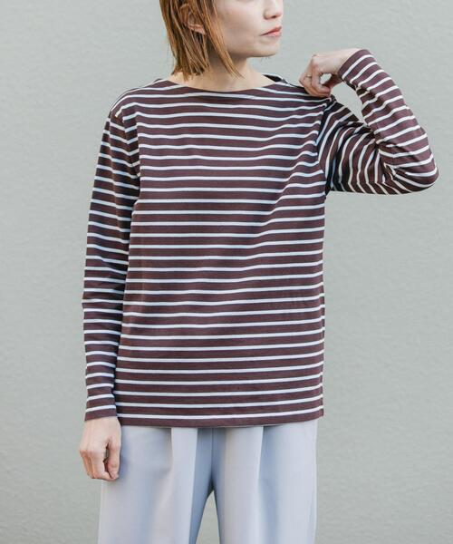 FORK&SPOON（フォークアンドスプーン）の「FORK&SPOON　ボートネックボーダー（Tシャツ/カットソー・レディース・グリーン系その他/ブルー系その他・2/1）」の9枚目の写真