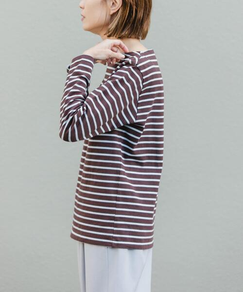 FORK&SPOON（フォークアンドスプーン）の「FORK&SPOON　ボートネックボーダー（Tシャツ/カットソー・レディース・グリーン系その他/ブルー系その他・2/1）」の10枚目の写真