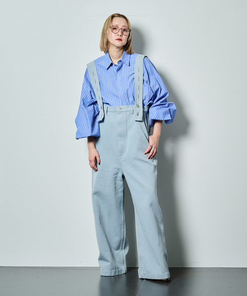 CITYSHOP(シティーショップ)の「QUIITO RECICLE WORK OVERALL Q26S-D133:オーバーオール(サロペット/オーバーオール・レディース・ブルー・MEDIUM)」の4枚目の写真
