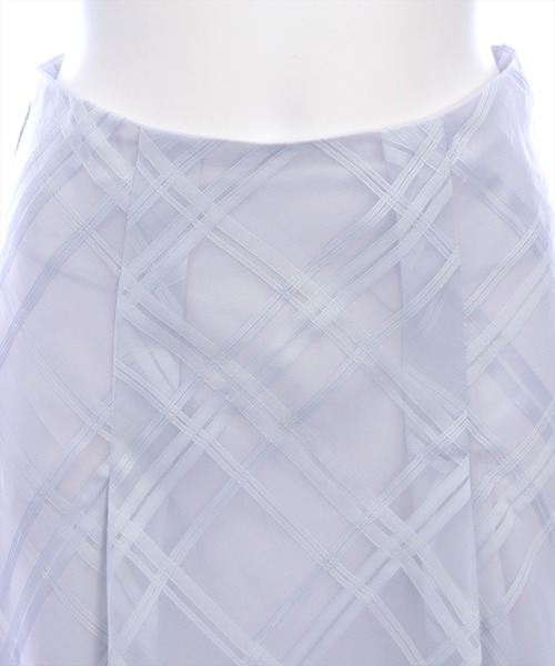 CLEAR BASIC（クリアベーシック）の「【オフィスカジュアル/通勤◎】チェック柄シアーフレアスカート[ロングスカート/Aライン/透け感/きれいめ]（スカート・レディース・グレー系その他/ネイビー・F）」の19枚目の写真