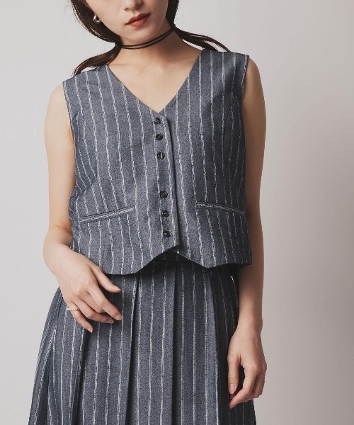W:Huku(フーク)の「【W:Huku / ソフトタッチツイル】ノーカラー ベスト / Soft-Touch Twill No-Collar Vest(ベスト・レディース・ブラウン系その他/グレー系その他/ブラック/ベージュ系その他・FREE)」の11枚目の写真