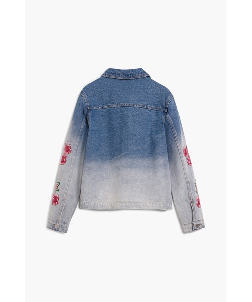 Desigual（デシグアル）の「カラフル花柄刺繍 グラデーションデニムジャケット 2026年春夏 新作（デニムジャケット・レディース・ブルー・L/M/S/XS/XL）」の2枚目の写真