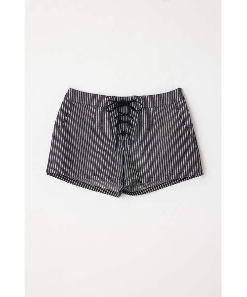 LAGUA GEM（ラグアジェム）の「STRIPE LACE UP ショートパンツ（その他パンツ・レディース・ブラック/ホワイト/ブラウン・X-SMALL/SMALL/MEDIUM）」の8枚目の写真