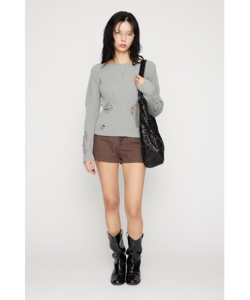 LAGUA GEM（ラグアジェム）の「STRIPE LACE UP ショートパンツ（その他パンツ・レディース・ブラック/ホワイト/ブラウン・X-SMALL/SMALL/MEDIUM）」の16枚目の写真