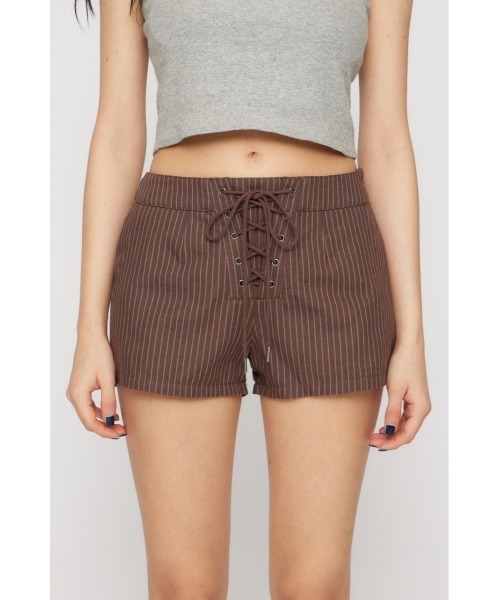 LAGUA GEM（ラグアジェム）の「STRIPE LACE UP ショートパンツ（その他パンツ・レディース・ブラック/ホワイト/ブラウン・X-SMALL/SMALL/MEDIUM）」の18枚目の写真