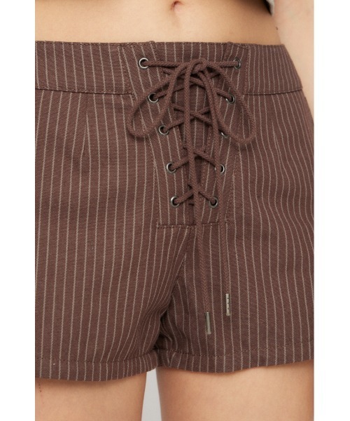 LAGUA GEM（ラグアジェム）の「STRIPE LACE UP ショートパンツ（その他パンツ・レディース・ブラック/ホワイト/ブラウン・X-SMALL/SMALL/MEDIUM）」の21枚目の写真