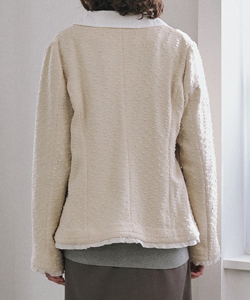 LE CIEL BLEU(ルシェルブルー)の「ツイードジャケットwデタッチャブルカラー / Tweed Jacket w/Detachable Collar(テーラードジャケット・レディース・ブラック・36/38)」の6枚目の写真