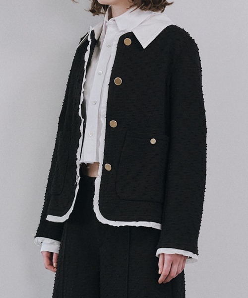 LE CIEL BLEU(ルシェルブルー)の「ツイードジャケットwデタッチャブルカラー / Tweed Jacket w/Detachable Collar(テーラードジャケット・レディース・ブラック・36/38)」の15枚目の写真