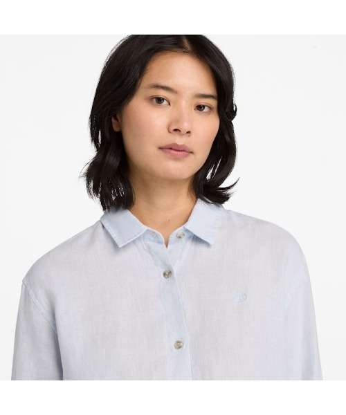 Timberland（ティンバーランド）の「リネン 長袖 シャツ レディース（シャツ/ブラウス・レディース・グレー・LARGE/MEDIUM/SMALL/X-SMALL）」の4枚目の写真