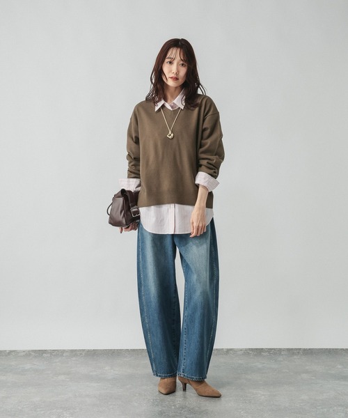 GLOBAL WORK（グローバルワーク）の「ドライタッチVネックプルオーバー長袖/634083（ニット/セーター・レディース・ブラック/アイボリー/レッド系4/ライトグレー/グリーン系3/ライトイエロー/ブラウン/ライトピンク・MEDIUM/LARGE）」の17枚目の写真