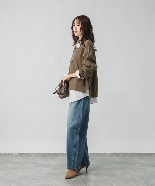 GLOBAL WORK（グローバルワーク）の「ドライタッチVネックプルオーバー長袖/634083（ニット/セーター・レディース・ブラック/アイボリー/レッド系4/ライトグレー/グリーン系3/ライトイエロー/ブラウン/ライトピンク・MEDIUM/LARGE）」の18枚目の写真