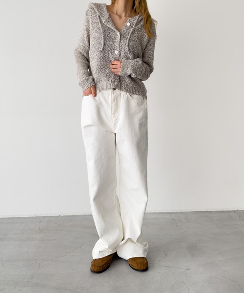 CANAL JEAN（キャナルジーン）の「El mar　スラブヤーンパーカーカーディガン（カーディガン/ボレロ・レディース・ベージュ/アイボリー・ONE SIZE）」の5枚目の写真