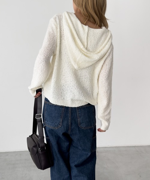 CANAL JEAN（キャナルジーン）の「El mar　スラブヤーンパーカーカーディガン（カーディガン/ボレロ・レディース・ベージュ/アイボリー・ONE SIZE）」の7枚目の写真