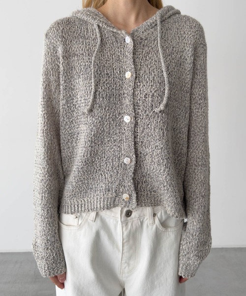 CANAL JEAN（キャナルジーン）の「El mar　スラブヤーンパーカーカーディガン（カーディガン/ボレロ・レディース・ベージュ/アイボリー・ONE SIZE）」の9枚目の写真