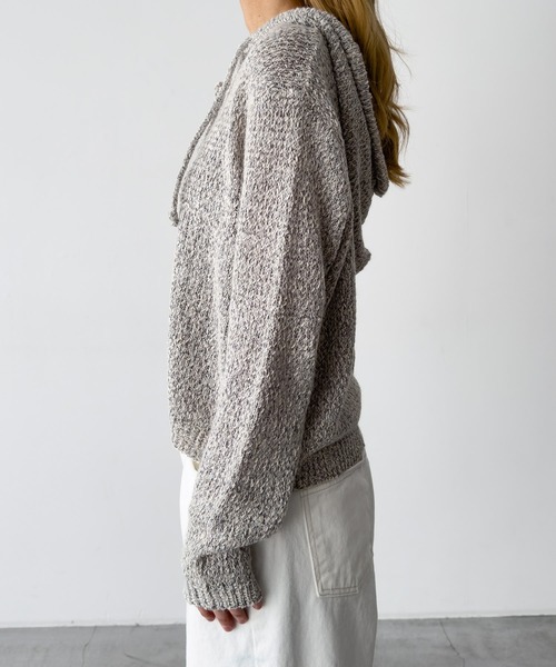 CANAL JEAN（キャナルジーン）の「El mar　スラブヤーンパーカーカーディガン（カーディガン/ボレロ・レディース・ベージュ/アイボリー・ONE SIZE）」の10枚目の写真