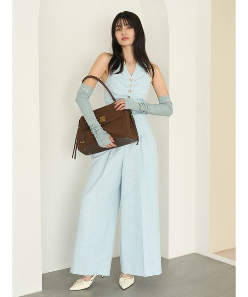 LILY BROWN（リリーブラウン）の「オーナメント釦2タックパンツ（その他パンツ・レディース・ベージュ/グレー/ブルー・0/1）」の3枚目の写真