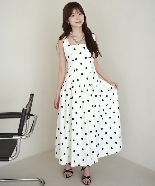EIMY ISTOIRE（エイミーイストワール）の「ドットワンピース（ワンピース・レディース・ホワイト/ブラック・38/36）」の2枚目の写真