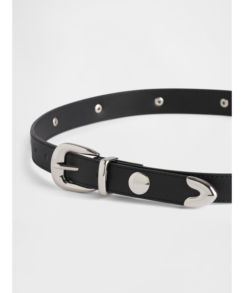 GAP(ギャップ)の「スタッズ ヴィーガンレザーベルト(ベルト・レディース・ブラック・M/S/XS/L)」の4枚目の写真