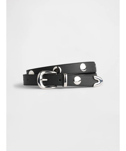 GAP(ギャップ)の「スタッズ ヴィーガンレザーベルト(ベルト・レディース・ブラック・M/S/XS/L)」の1枚目の写真