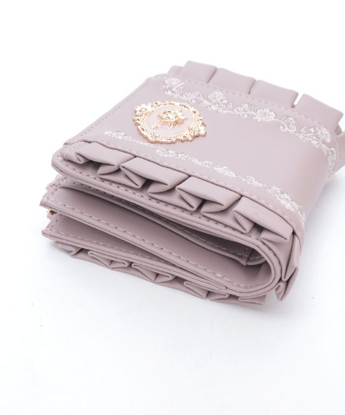 axes femme（アクシーズファム）の「ローズ刺繍フリルミニ財布（その他雑貨・レディース・ブラック/ピンク/ブルー・FREE）」の5枚目の写真