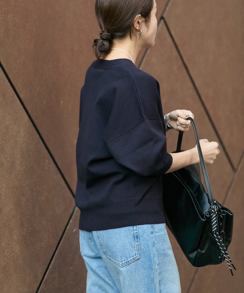 JOURNAL STANDARD（ジャーナルスタンダード）の「コットンシルクミックスVカーディガン（カーディガン/ボレロ・レディース・グレー/ネイビー・FREE）」の7枚目の写真