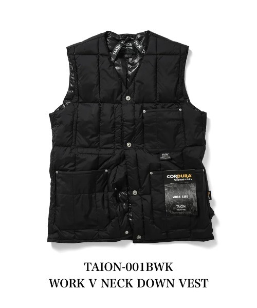 TAION(タイオン)の「TAION/タイオン/WORK V NECK DOWN VEST(ダウンベスト・メンズ・ブラック・M/L/XL)」の16枚目の写真