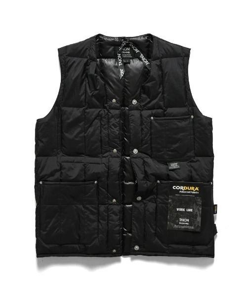 TAION(タイオン)の「TAION/タイオン/WORK V NECK DOWN VEST(ダウンベスト・メンズ・ブラック・M/L/XL)」の9枚目の写真