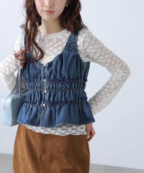 FREE'S MART（フリーズマート）の「◆シャーリングデニムビスチェ（シャツ/ブラウス・レディース・ブルー系その他/ブラック系その他/ブルー系その他3・FREE）」の18枚目の写真