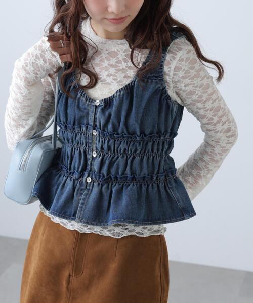 FREE'S MART（フリーズマート）の「◆シャーリングデニムビスチェ（シャツ/ブラウス・レディース・ブルー系その他/ブラック系その他/ブルー系その他3・FREE）」の22枚目の写真