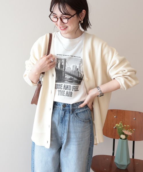 AMERICAN HOLIC(アメリカンホリック)の「Vネックニットカーディガン(カーディガン/ボレロ・レディース・チャコールグレー/イエロー/アイボリー/ブルー・L/M)」の8枚目の写真