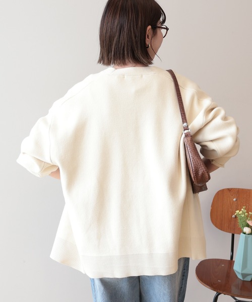 AMERICAN HOLIC(アメリカンホリック)の「Vネックニットカーディガン(カーディガン/ボレロ・レディース・チャコールグレー/イエロー/アイボリー/ブルー・L/M)」の9枚目の写真