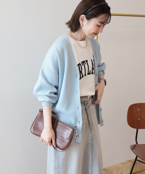 AMERICAN HOLIC(アメリカンホリック)の「Vネックニットカーディガン(カーディガン/ボレロ・レディース・チャコールグレー/イエロー/アイボリー/ブルー・L/M)」の14枚目の写真