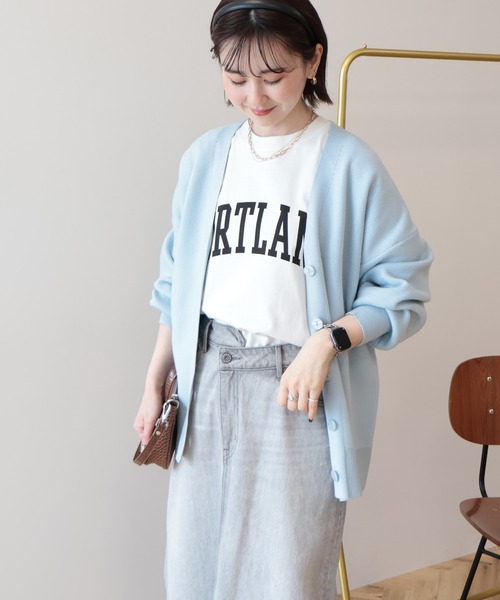 AMERICAN HOLIC(アメリカンホリック)の「Vネックニットカーディガン(カーディガン/ボレロ・レディース・チャコールグレー/イエロー/アイボリー/ブルー・L/M)」の15枚目の写真