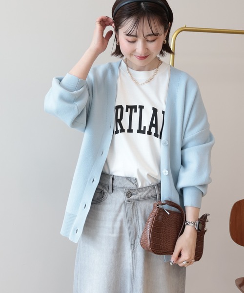 AMERICAN HOLIC(アメリカンホリック)の「Vネックニットカーディガン(カーディガン/ボレロ・レディース・チャコールグレー/イエロー/アイボリー/ブルー・L/M)」の17枚目の写真