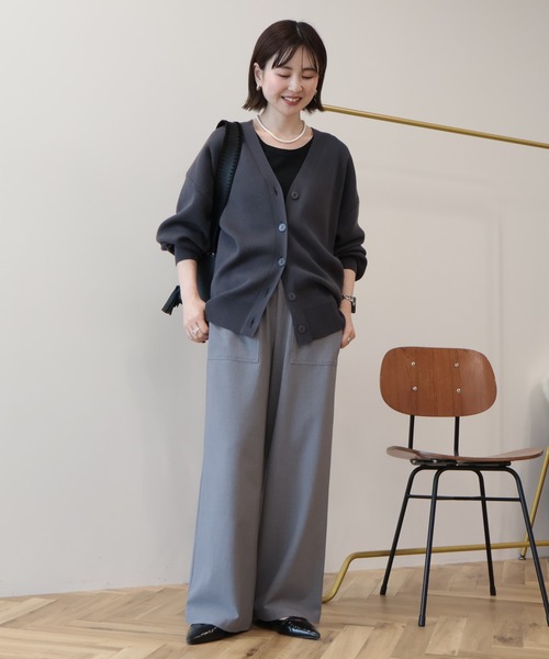 AMERICAN HOLIC(アメリカンホリック)の「Vネックニットカーディガン(カーディガン/ボレロ・レディース・チャコールグレー/イエロー/アイボリー/ブルー・L/M)」の18枚目の写真