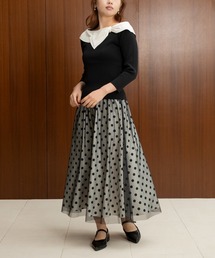 STRAWBERRY-FIELDS | ドットタフタオンチュール_チュールレイヤードドットスカート(スカート)