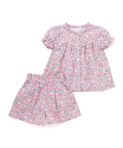 BeBe Petits Pois Vert（ベベプチポワヴェール）の「【店舗限定】花柄ブラウス＋ショートパンツセットアップ(95～150㎝)（セットアップ・キッズ・イエロー系その他/ピンク系その他・95cm/150cm/120cm/130cm/140cm/110cm/100cm）」の11枚目の写真