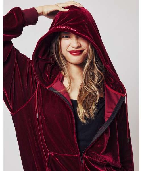 KEBOZ（ケボズ）の「SS×KBZ VELOUR HOODIE（パーカー・レディース・バーガンディー・FREE）」の2枚目の写真