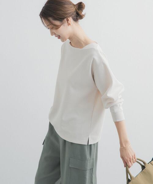 URBAN RESEARCH DOORS(アーバンリサーチドアーズ)の「強撚ダンボールボートネックプルオーバー(Tシャツ/カットソー・レディース・ネイビー/パープル/ホワイト系その他・FREE)」の8枚目の写真